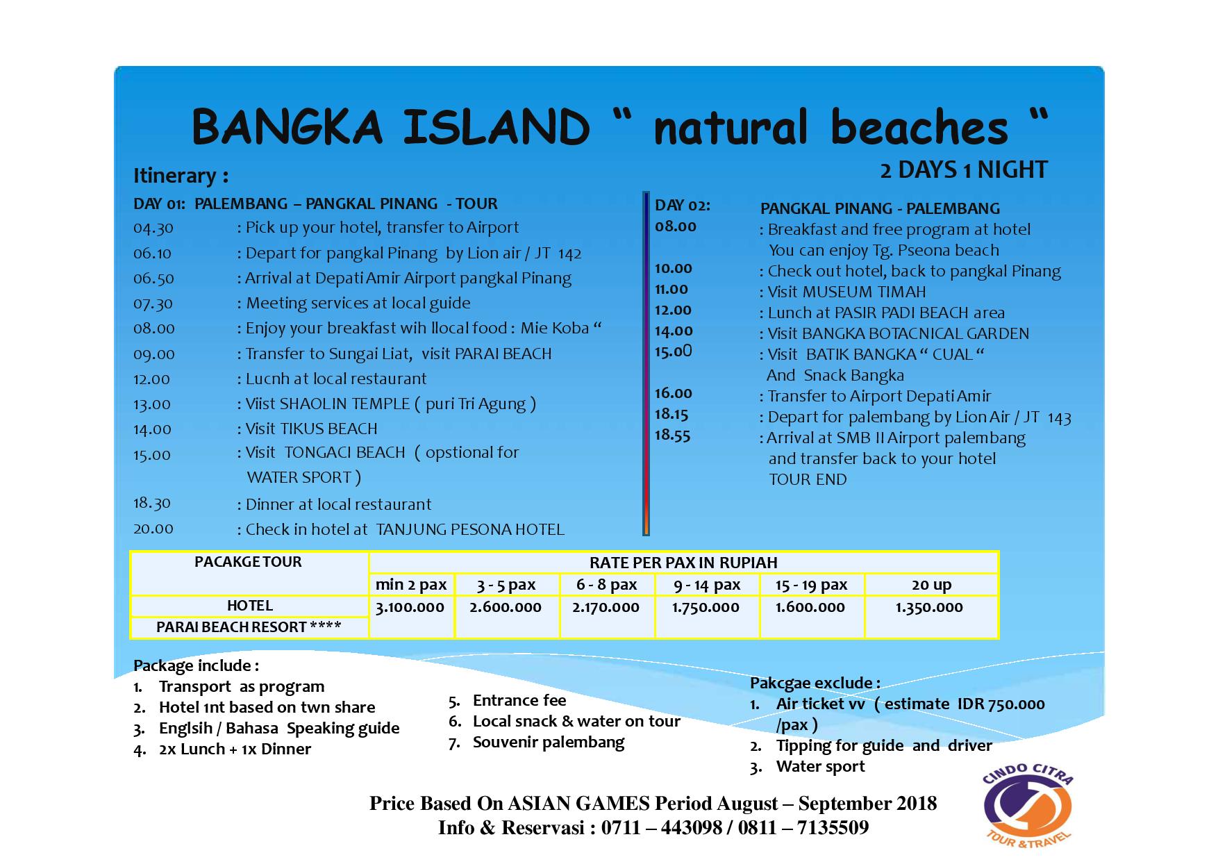 "Konsorsium ASITA Sumsel " PALEMBANG & BEYOND Periode ASIAN GAMES Aug - Sept 2018